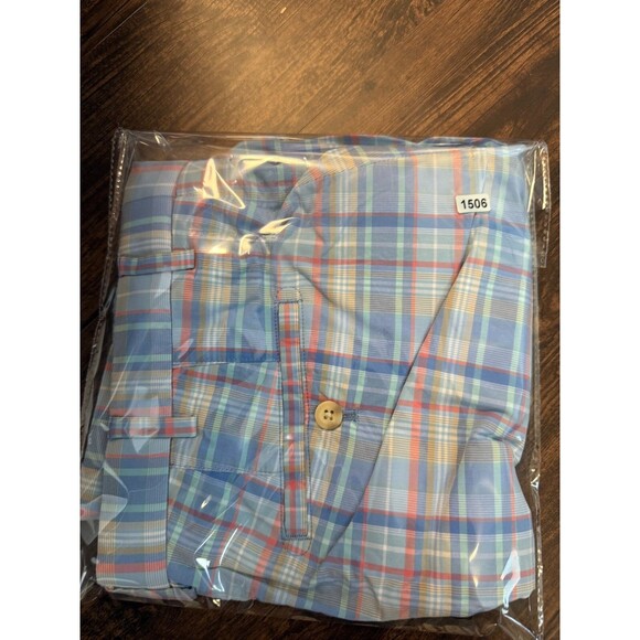 Peter Millar Crown Crafted Shorts Plaid Seersucker 9" Inseam Matlock Galaxy W34" - Picture 8 of 8